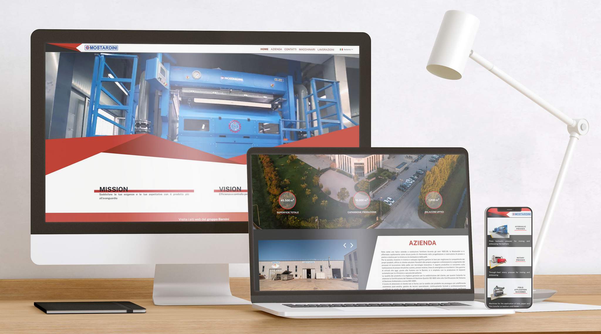 Mostardini website website mockup