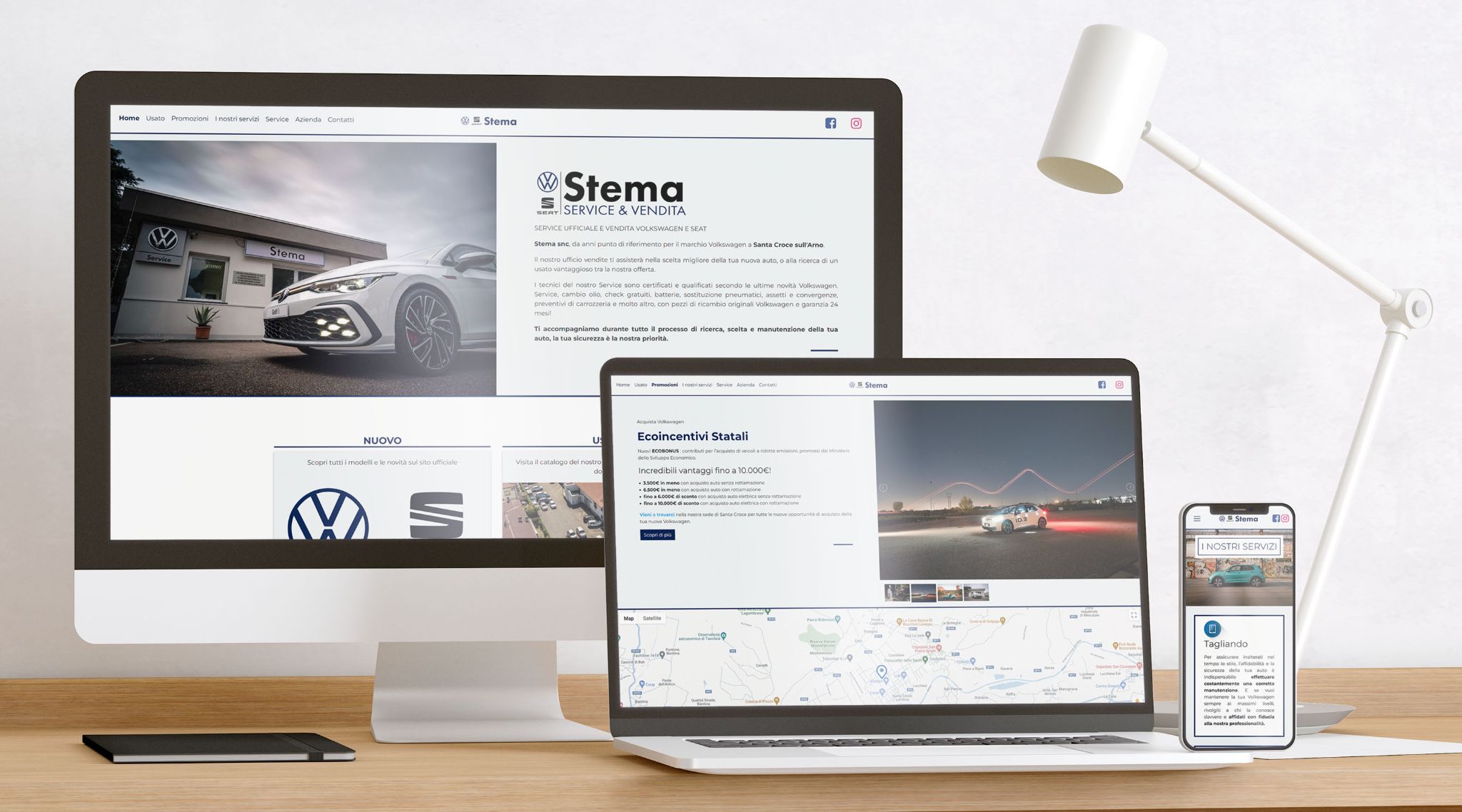 Stema website website mockup