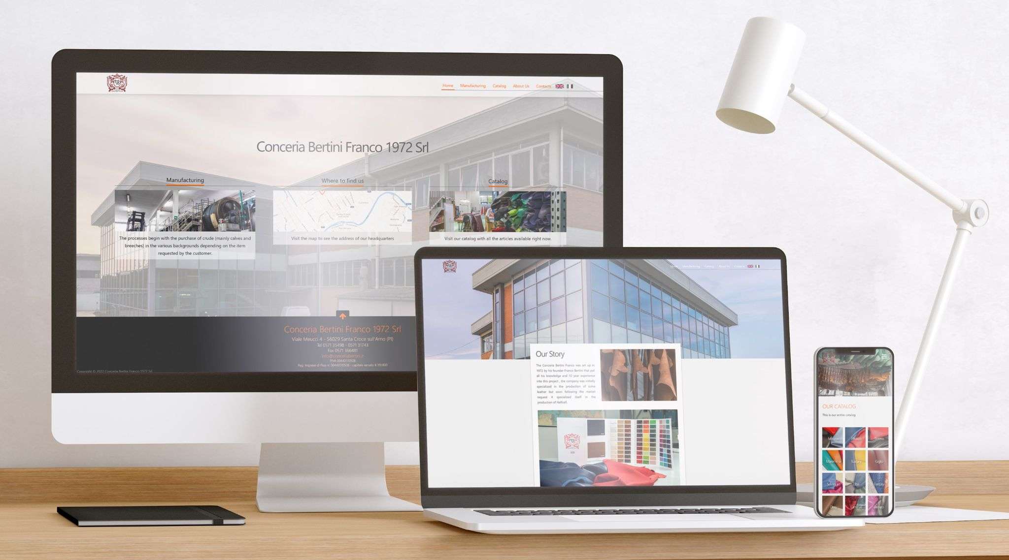 Bertini website website mockup